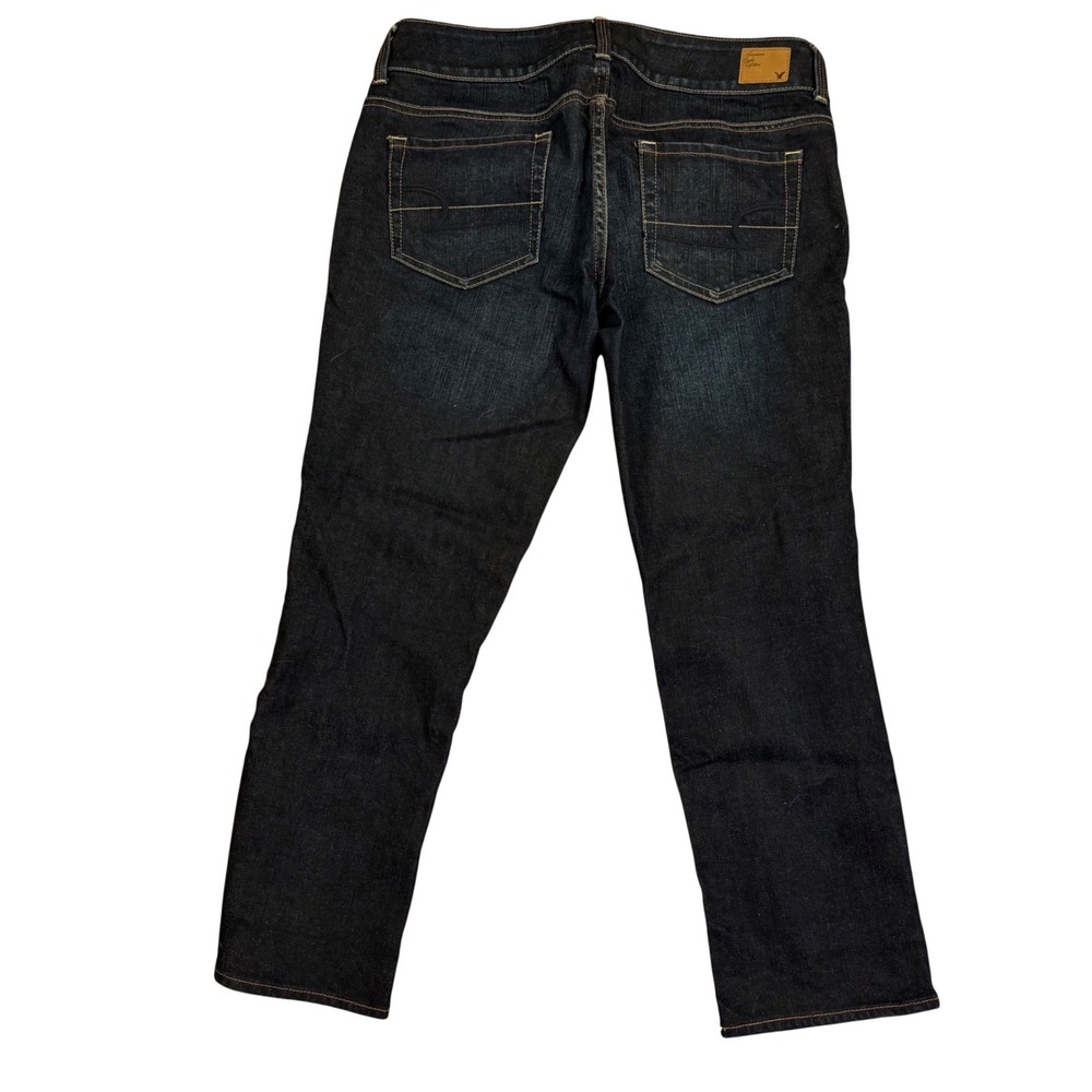 American Eagle Artist Jeans Womens 8 Regular Dark Wash Stretch Denim Flare Blue - Picture 2 of 9